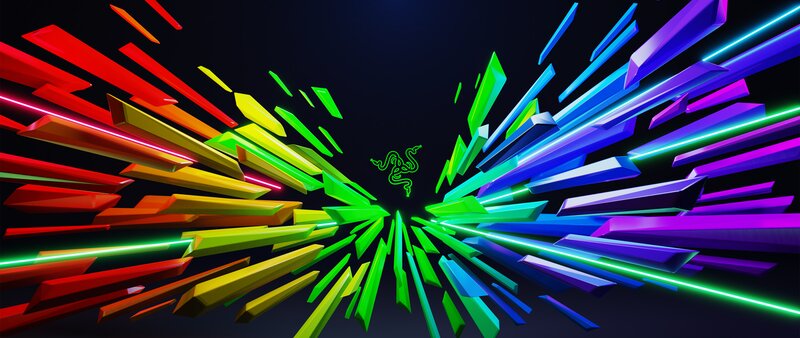 Razer Logo with Colorful Beams