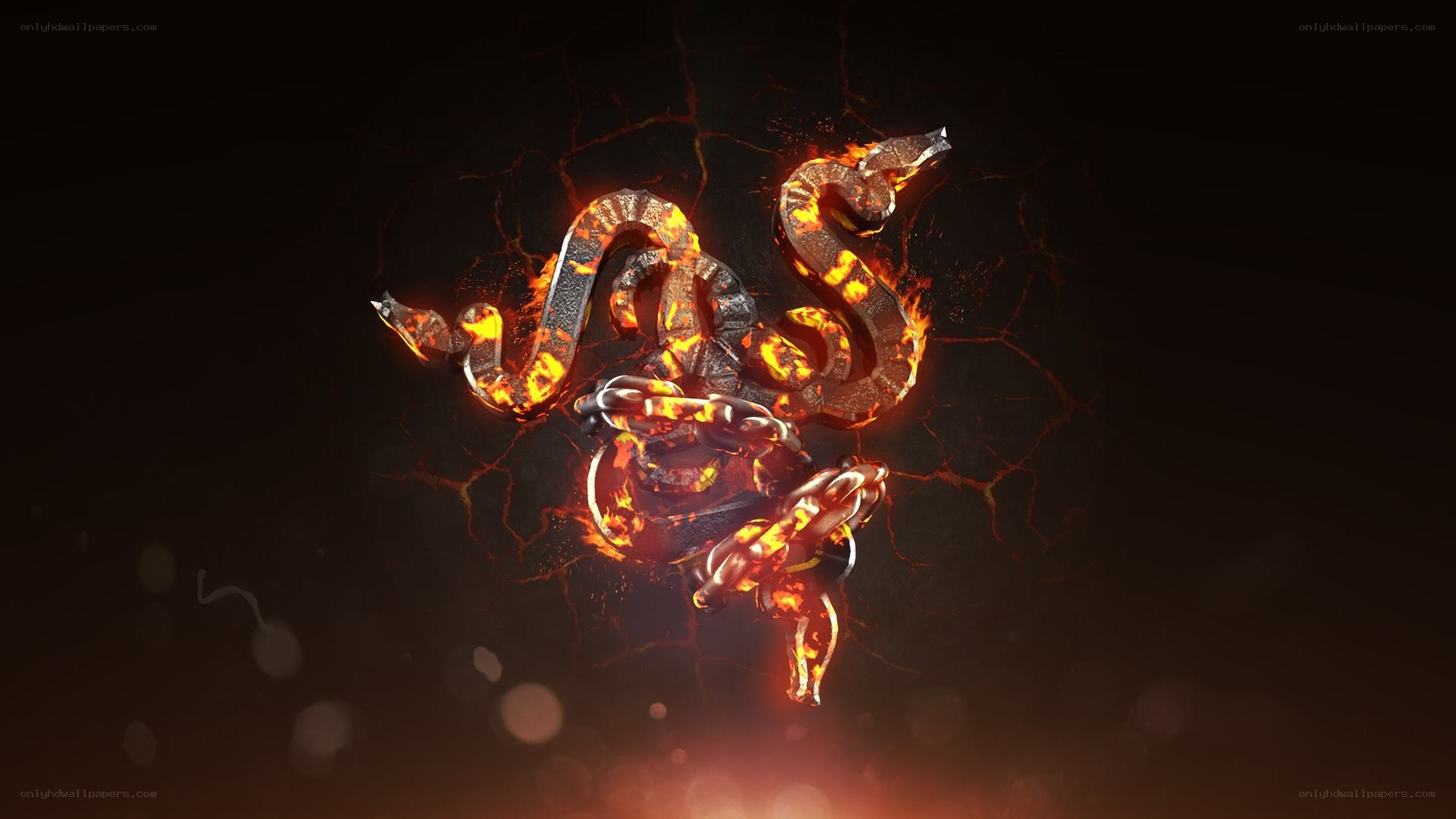 Razer logo with fiery effect