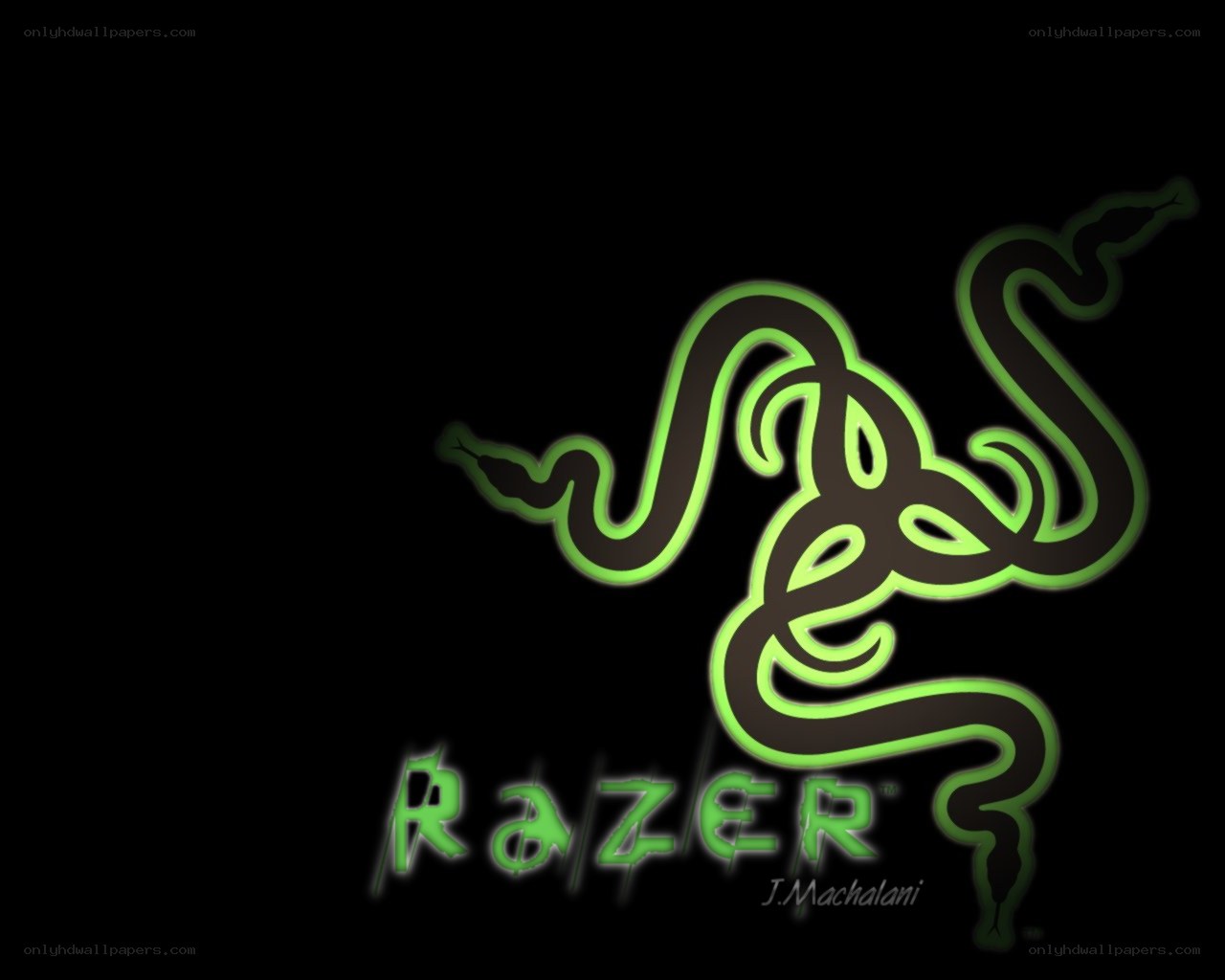 Razer logo with green glow