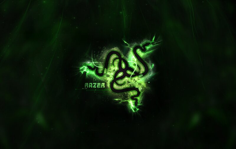 Razer Logo with Green Glow — Black, Dark, Energetic