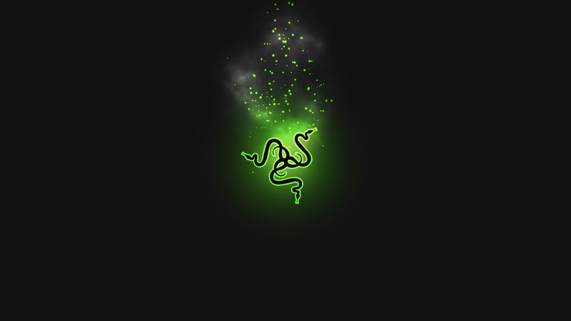 Razer Logo with Green Glow — Black