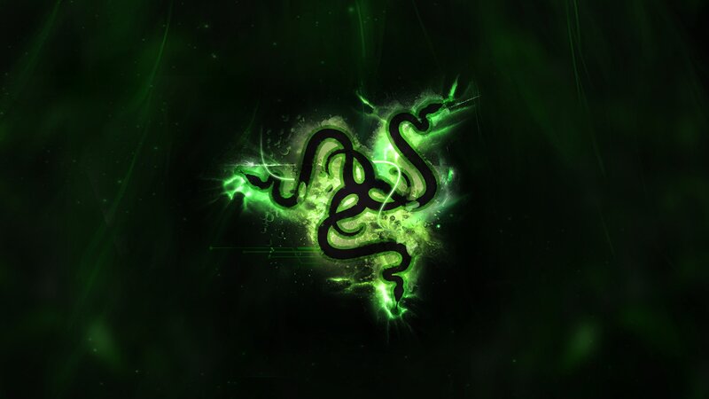 Razer Logo with Green Glow — Dramatic