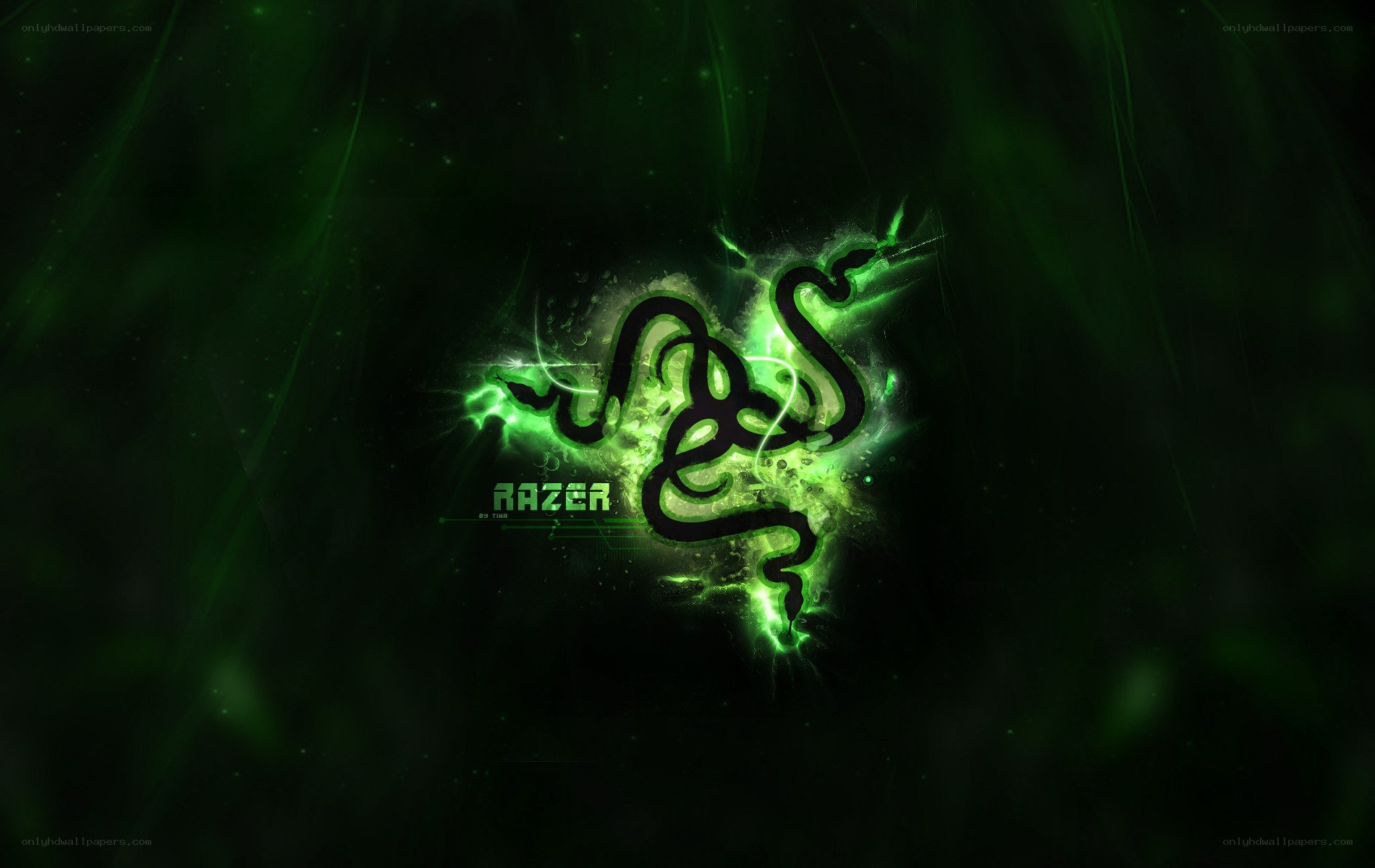 Razer logo with green glow