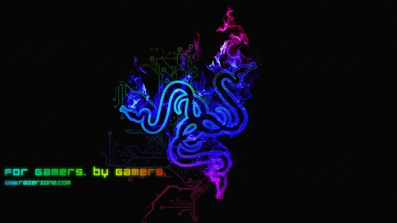Razer logo with neon circuit design