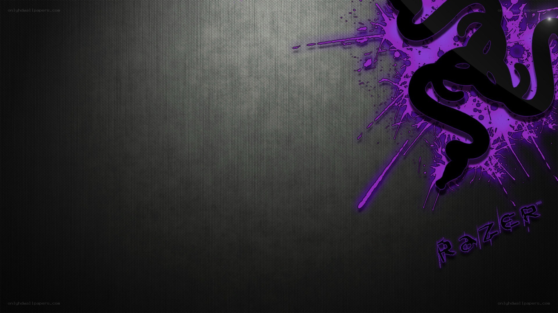 Razer logo with purple splatter