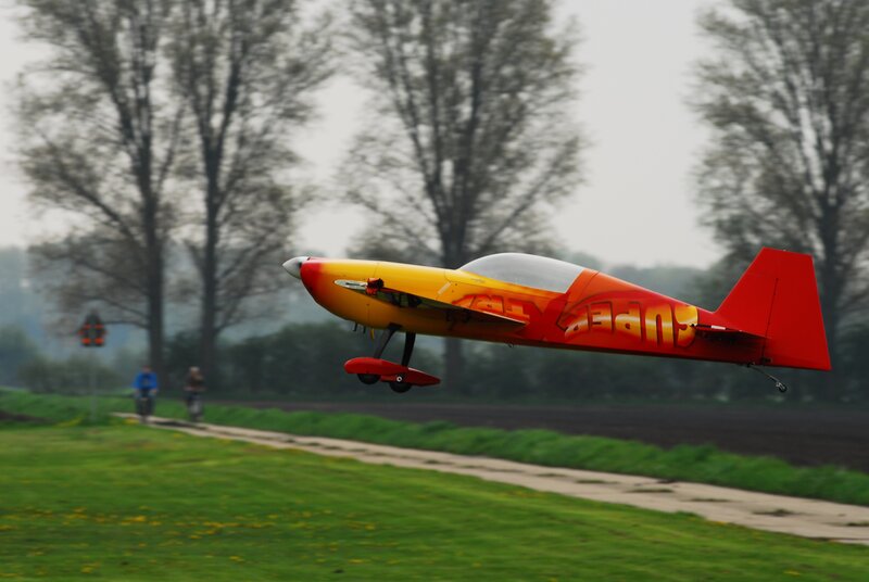 RC airplane in flight