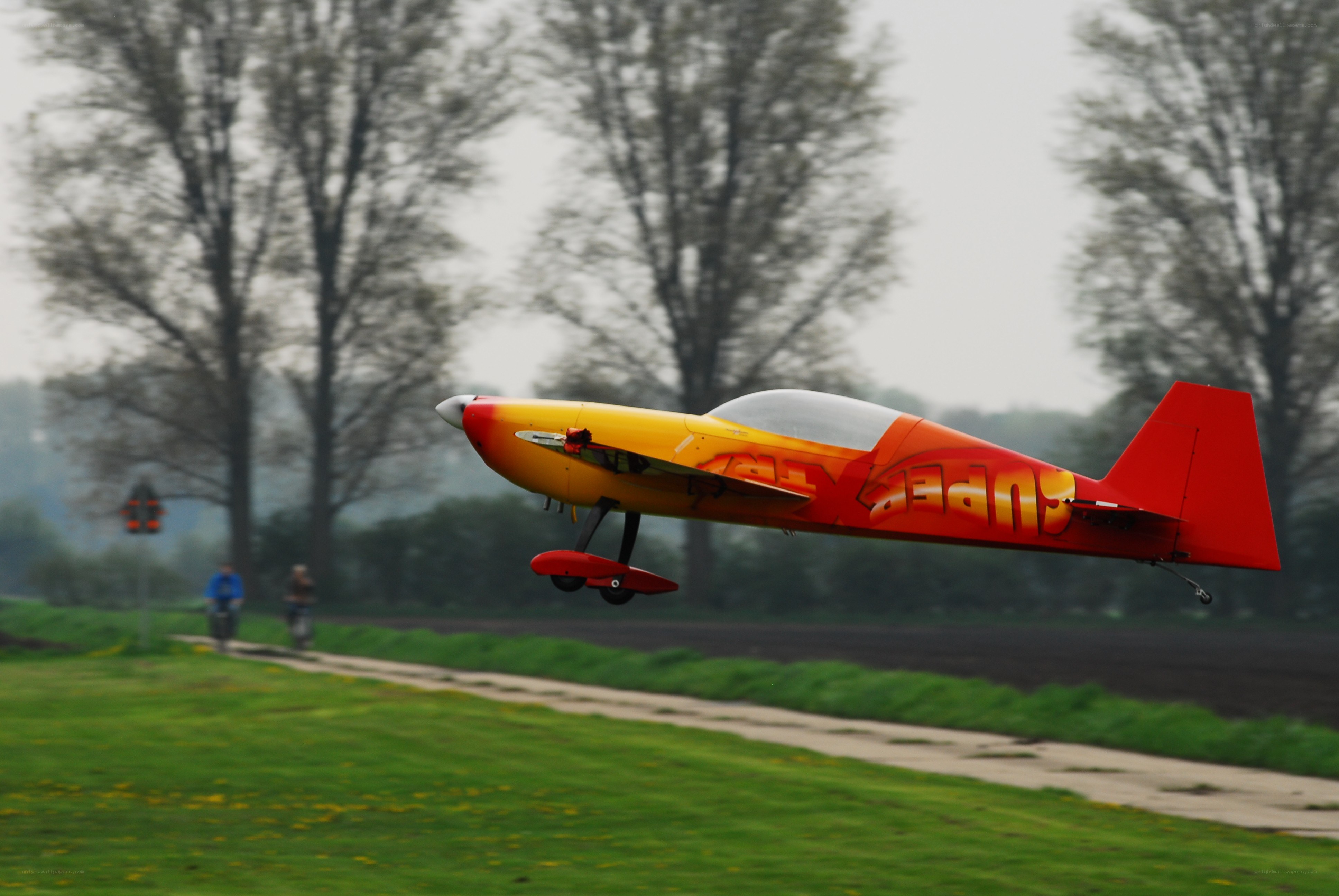 RC airplane in flight