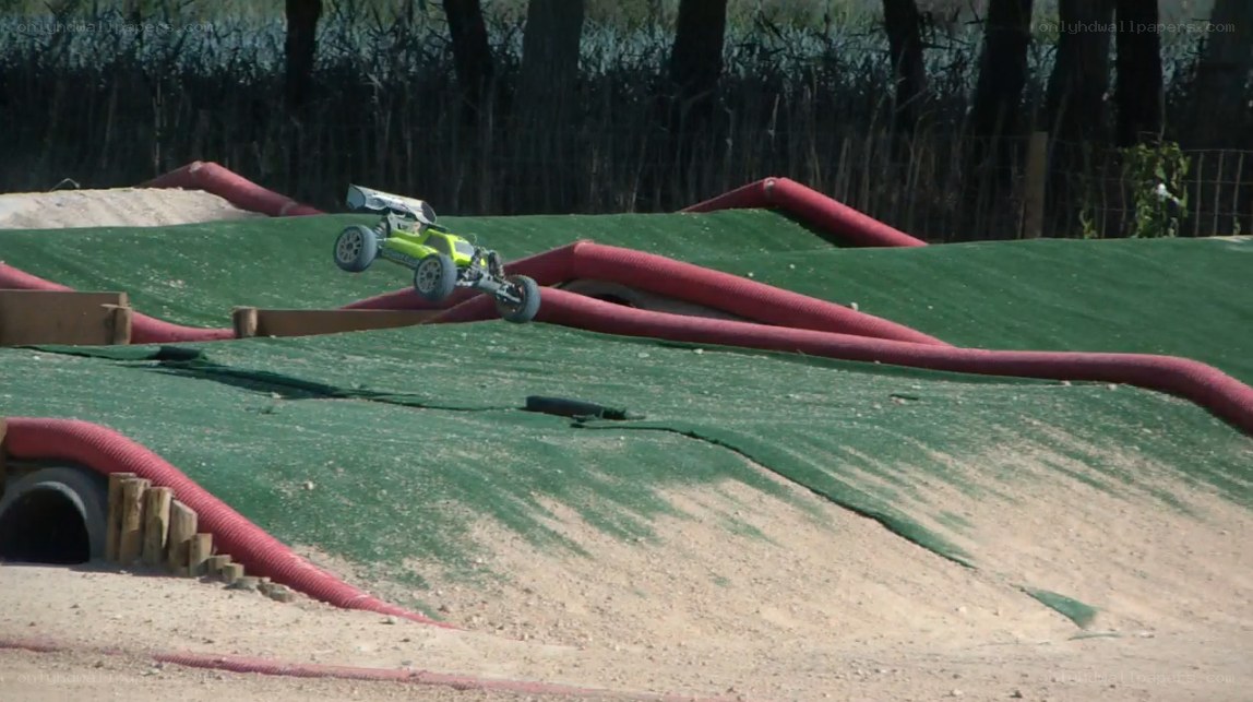 RC car on a dirt track