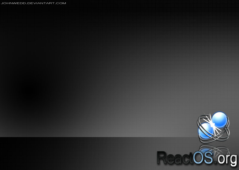 ReactOS logo on dark grid