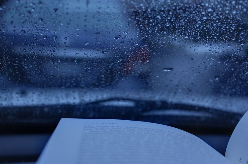 reading in the rain