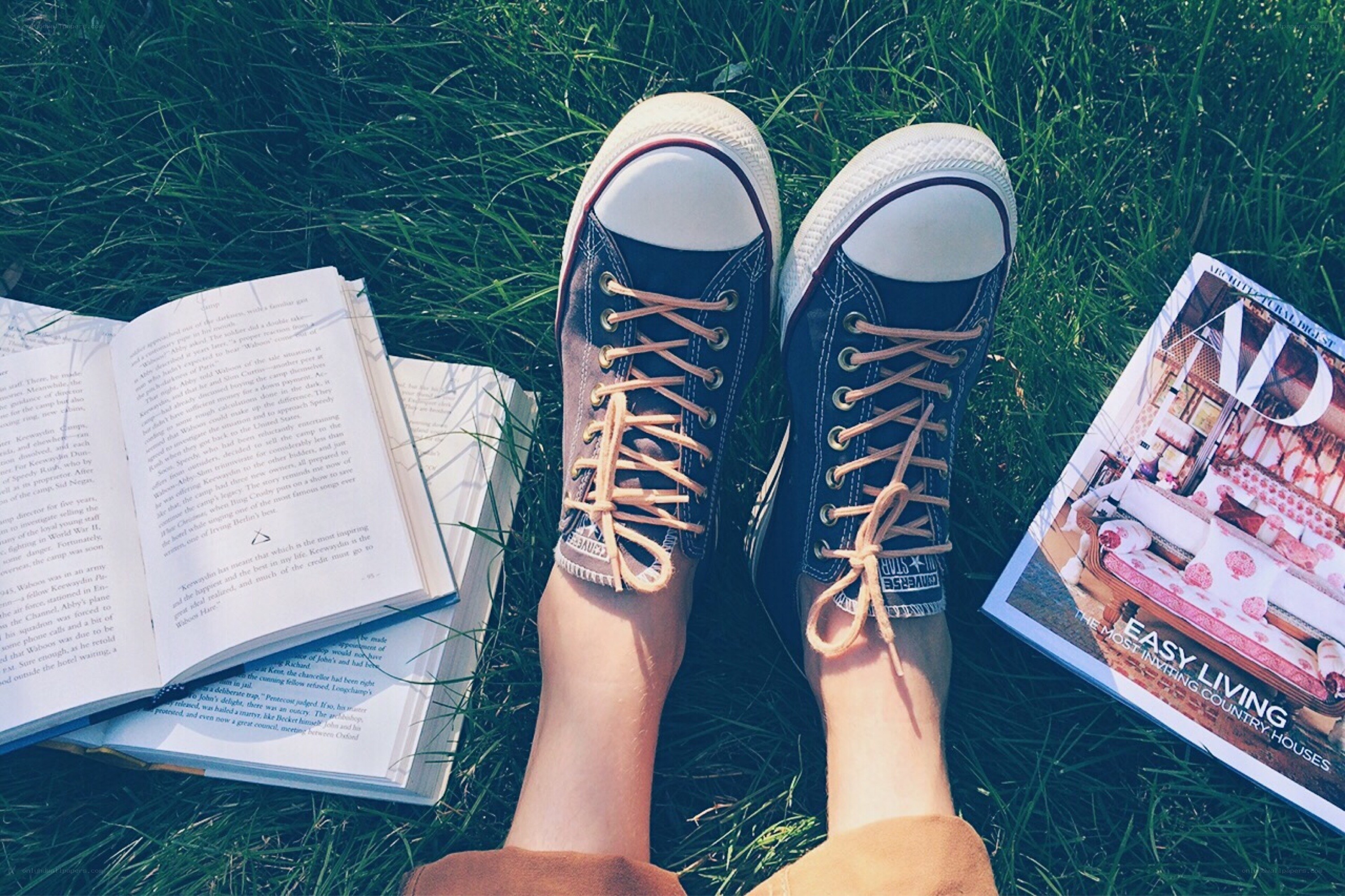 Reading on the grass
