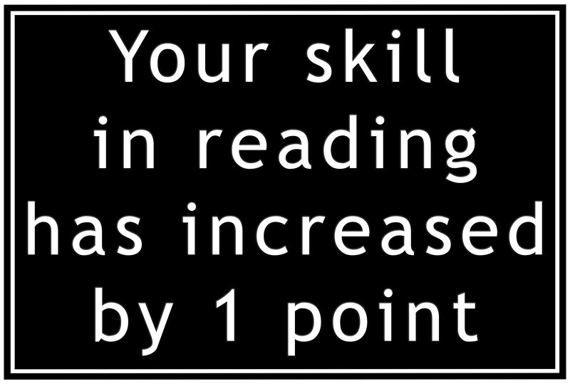 Reading skill increase notice