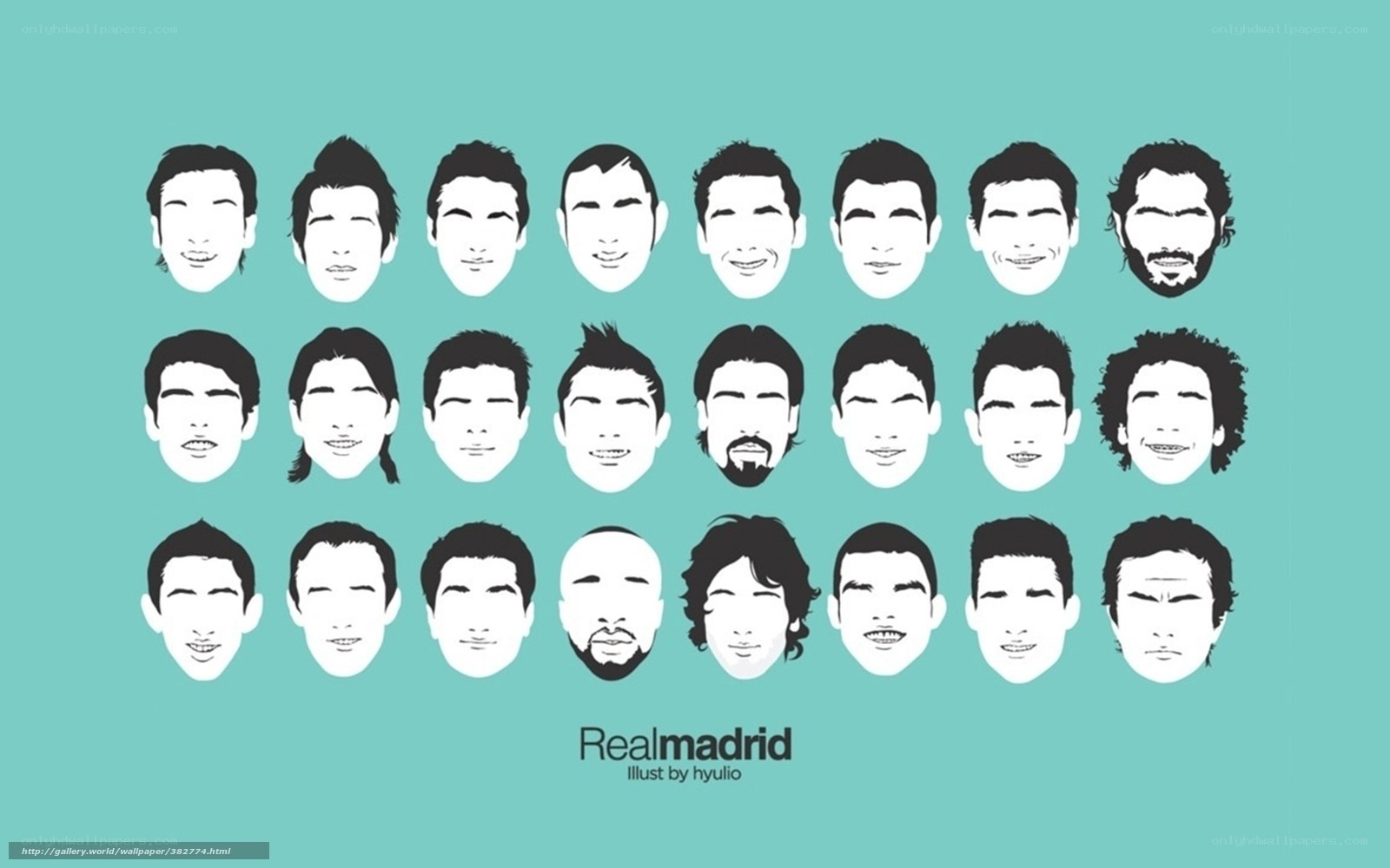 Real Madrid head silhouettes
