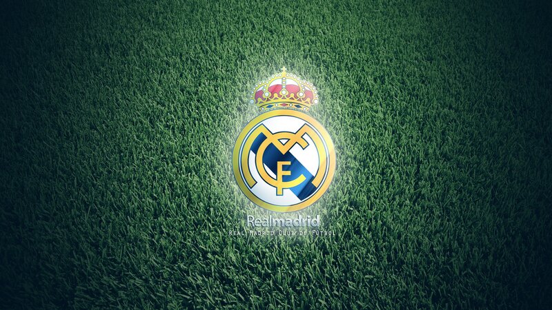 Real Madrid Logo on Grass — Green