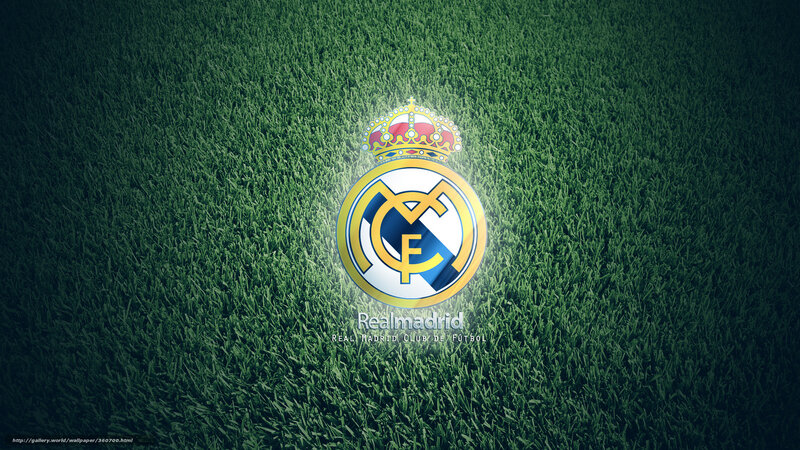 Real Madrid logo on grass