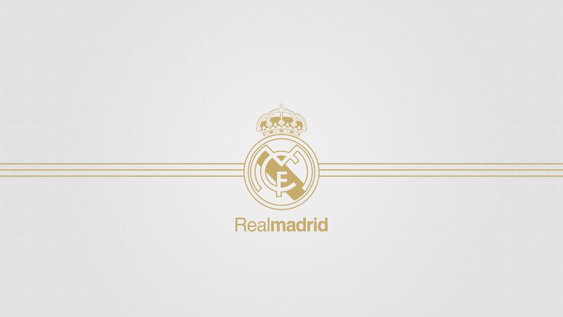 Real Madrid Logo — White, Minimalist