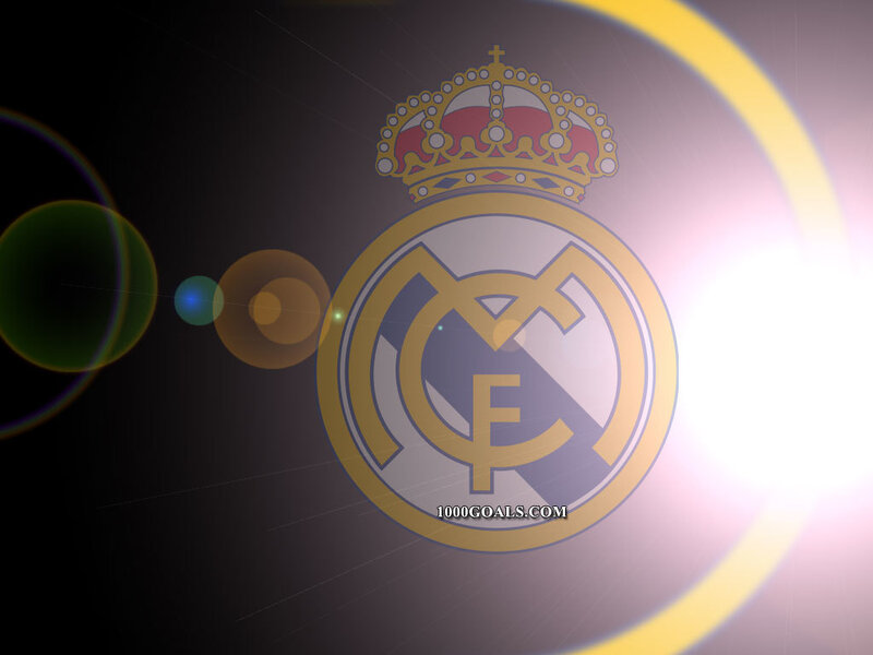 Real Madrid logo with lens flare