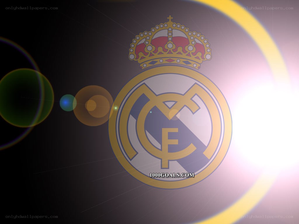 Real Madrid logo with lens flare