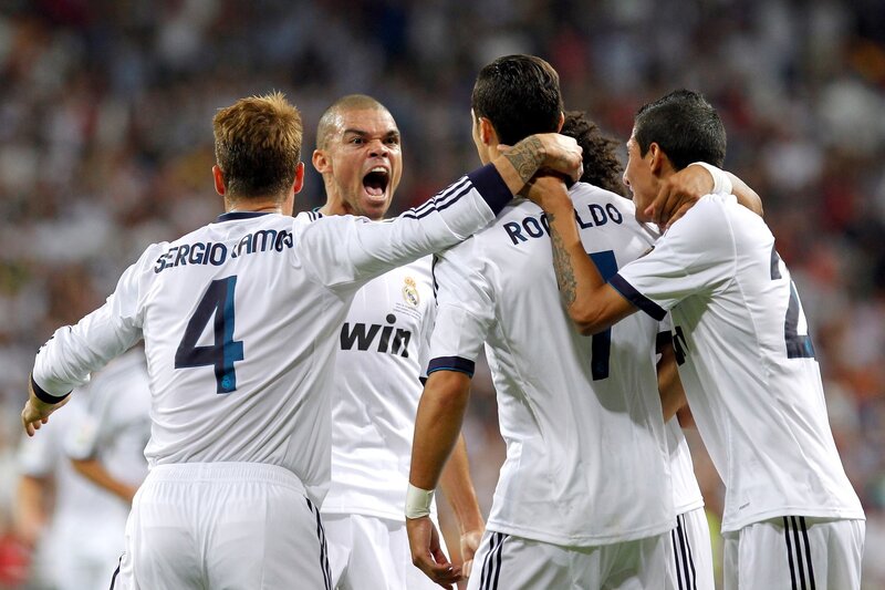 Real Madrid players celebrate