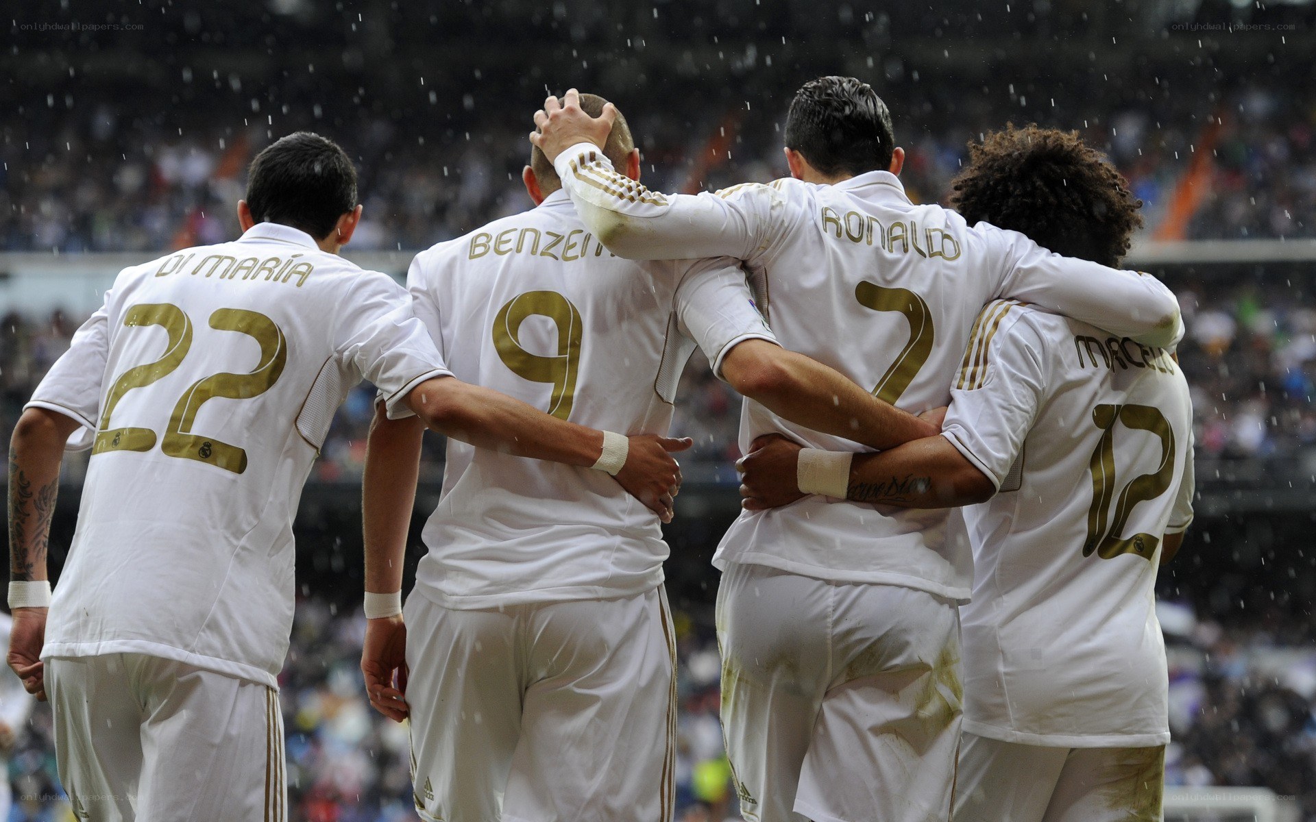 Real Madrid players celebrating