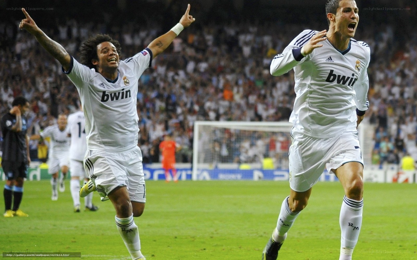 Real Madrid players celebrating