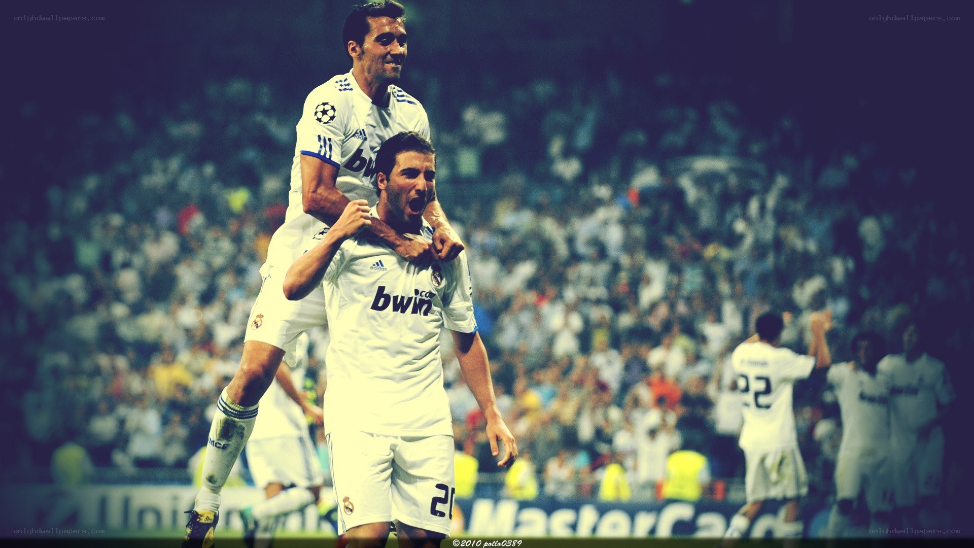 Real Madrid players celebrating