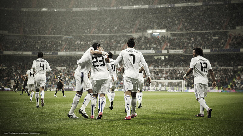 Real Madrid players celebrating