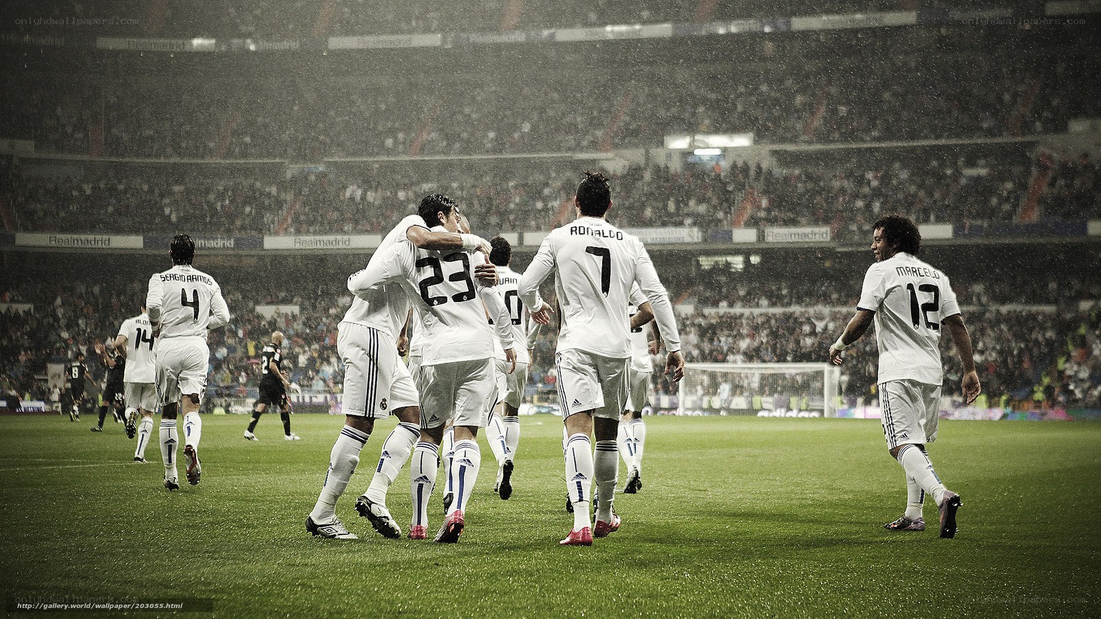 Real Madrid players celebrating