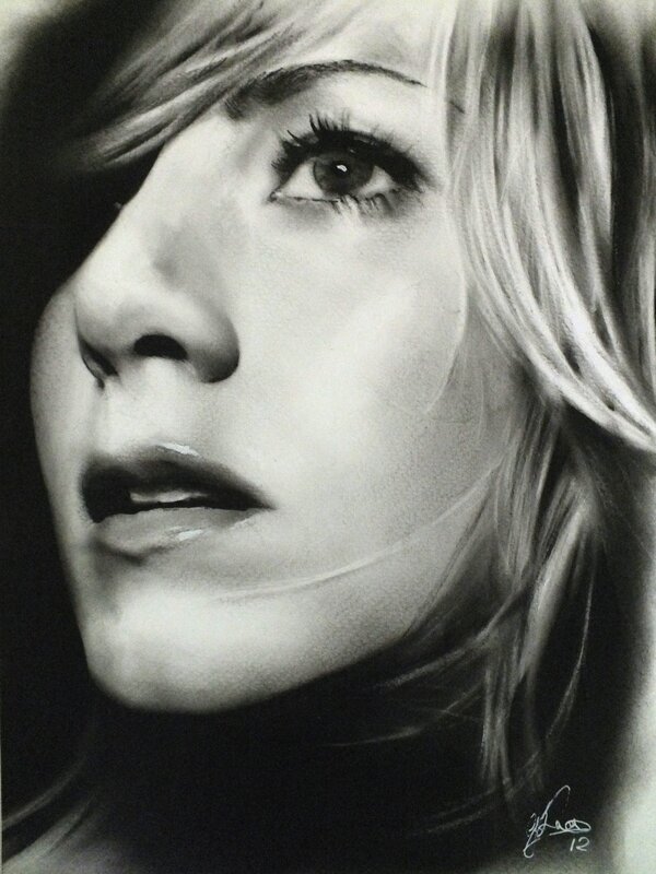 realistic charcoal portrait