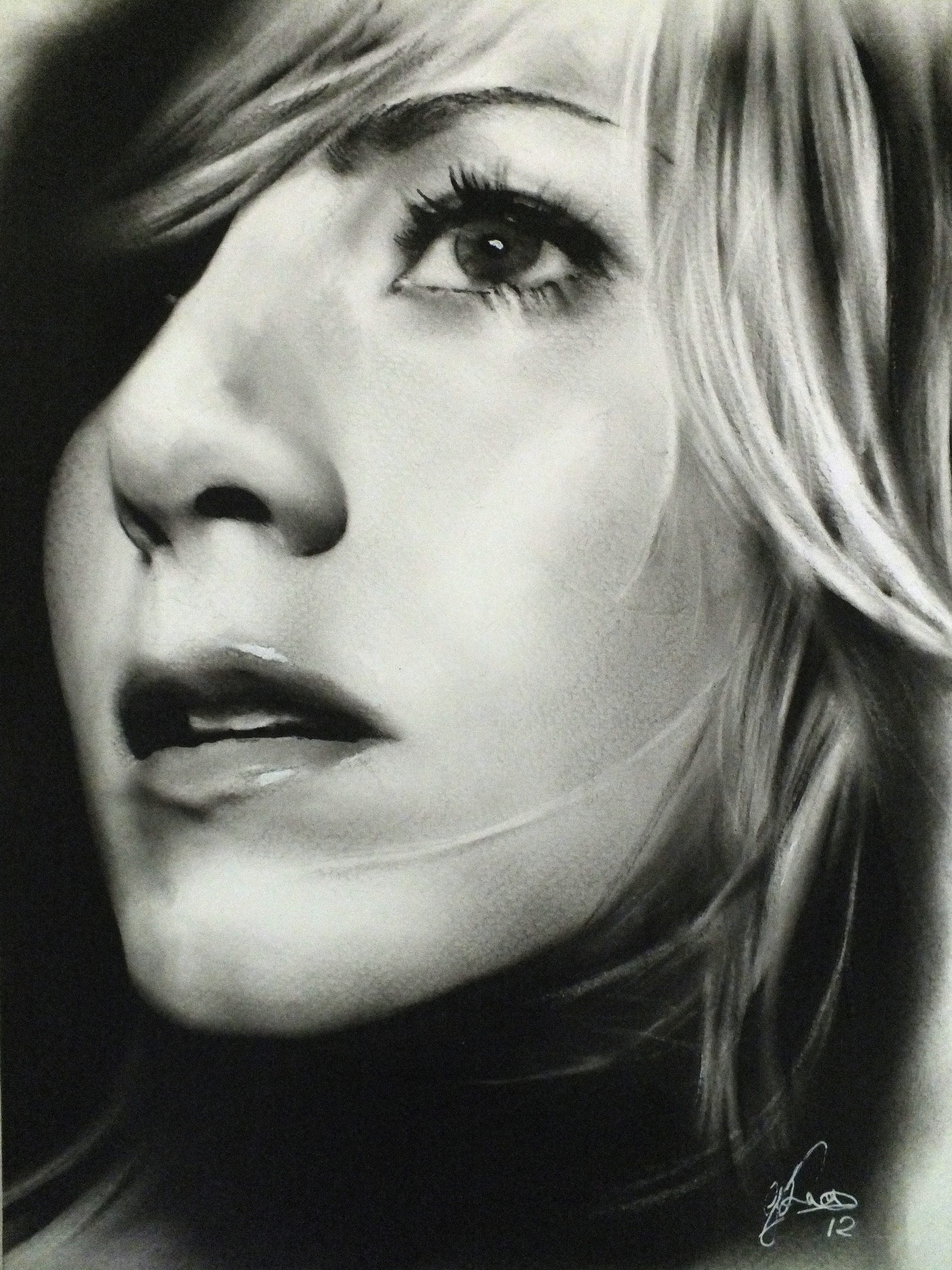realistic charcoal portrait