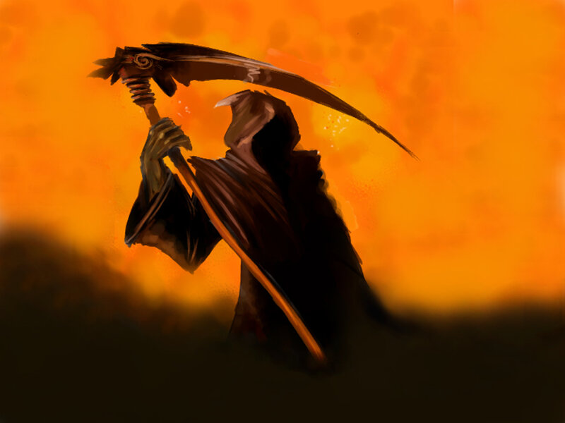 Reaper Holding Scythe