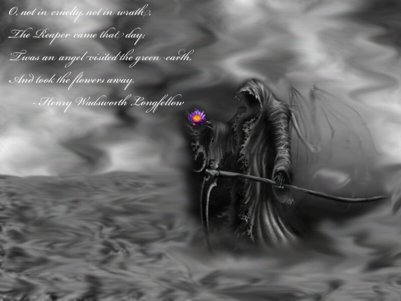 Reaper with flower