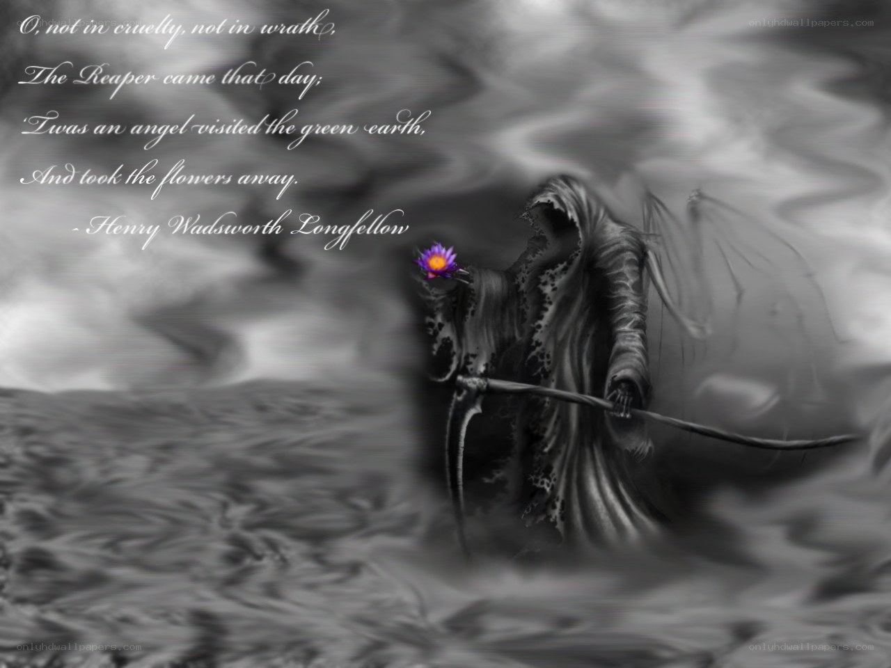 Reaper with flower