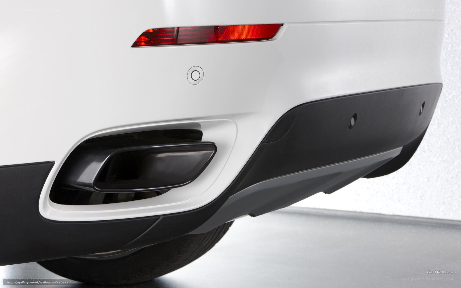 rear bumper of white car