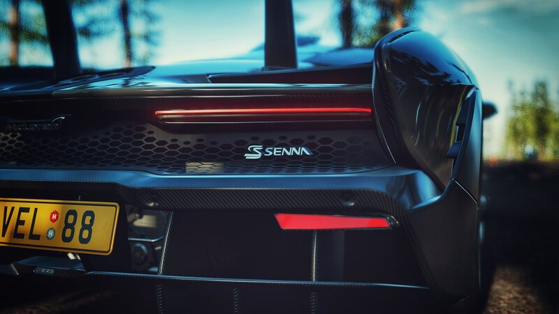 Rear of Black Sports Car — Dramatic, Afternoon