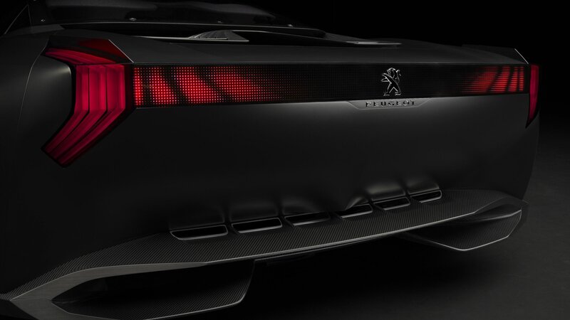 Rear of Black Sports Car — Dramatic, Photograph, Taillights