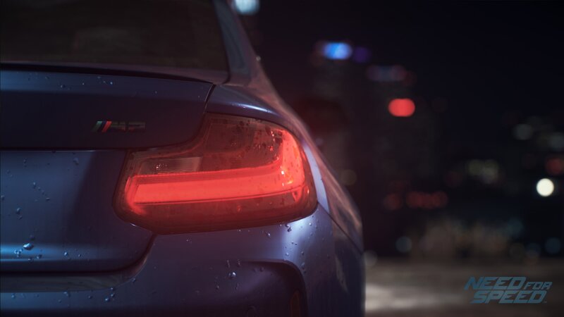 Rear of Blue Car — Dark, Moody