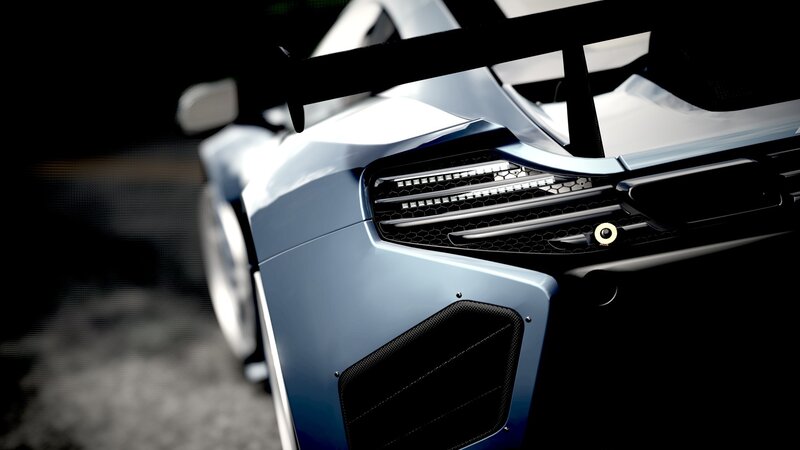 Rear of Blue Sports Car — Dramatic, 3d Render