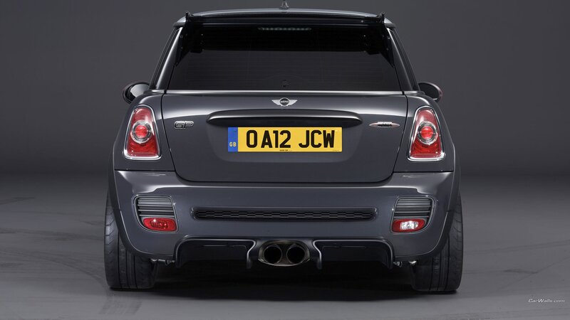 Rear of Gray Mini Cooper