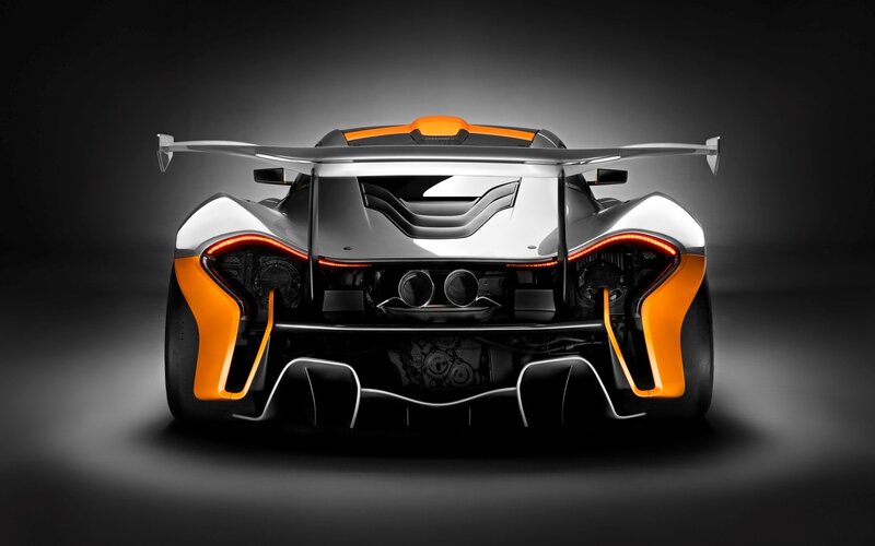 Rear of Orange and White Car