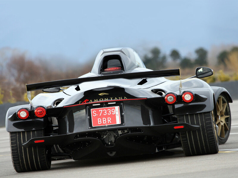 rear view of a black sports car
