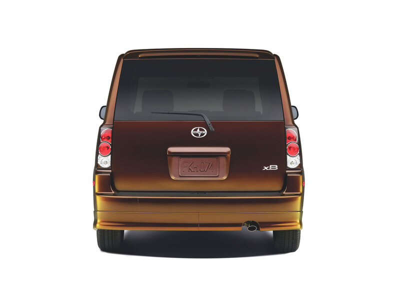 rear view of a brown scion xb