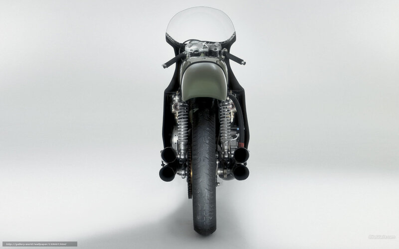 rear view of a custom motorcycle