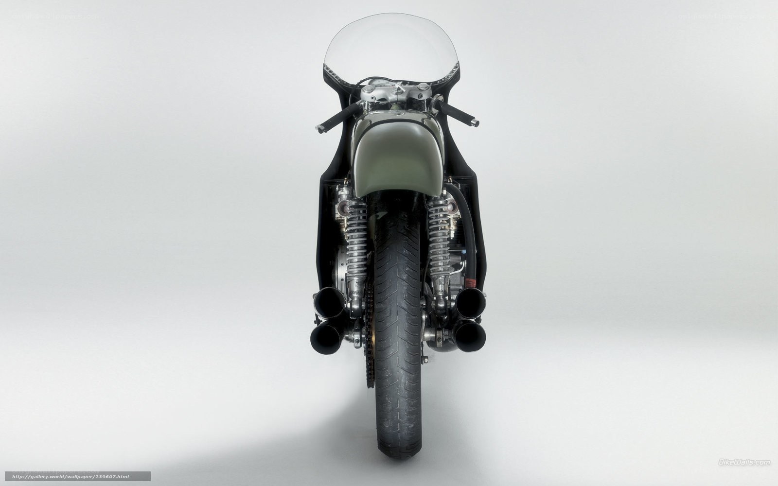 rear view of a custom motorcycle
