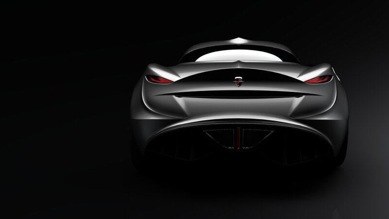 rear view of a futuristic car
