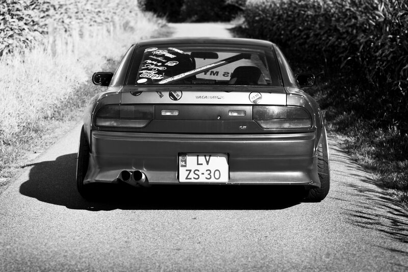 rear view of a modified car