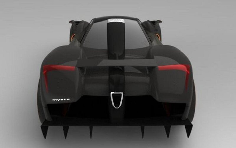 Rear View of a Race Car — Black