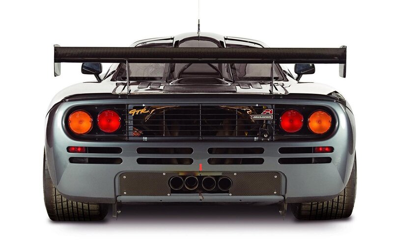 Rear View of a Race Car — Silver