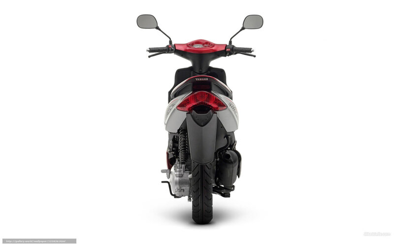 Rear View of a Scooter — White, Neutral, Photograph, Mirror, Taillight