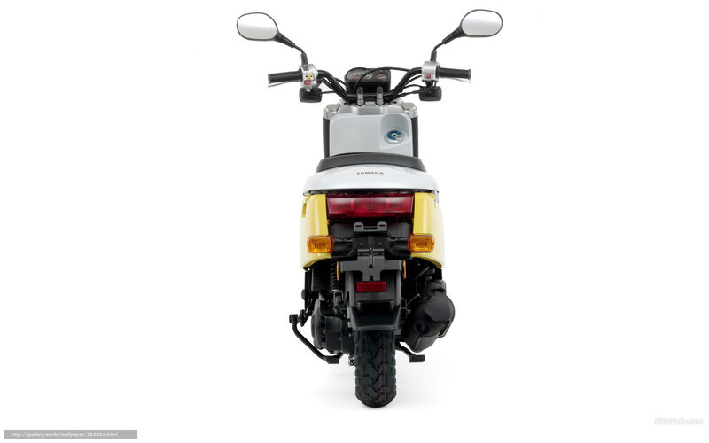 Rear View of a Scooter — White, Neutral, Photograph, Mirror